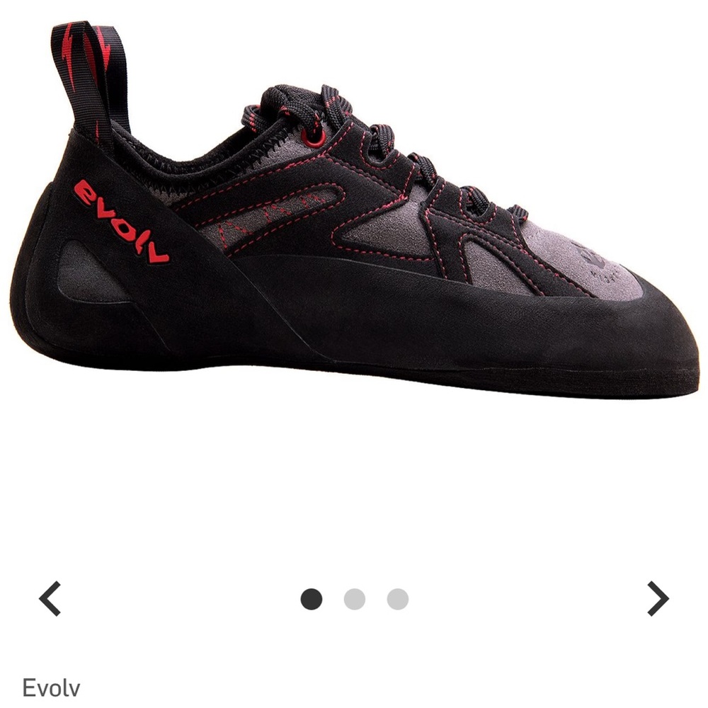 Men’s Evolv Nighthawk climbing shoes, size 7.5